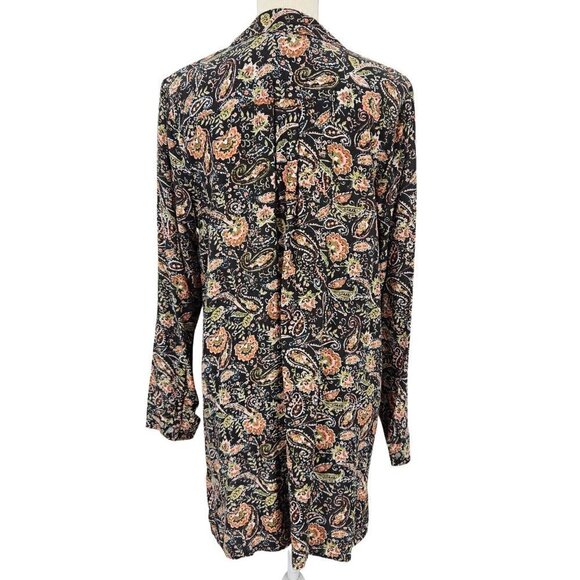 J. Jill Paisley Floral Button Front Tunic Top Multicolor Women’s M Boho Hippie - Picture 2 of 12